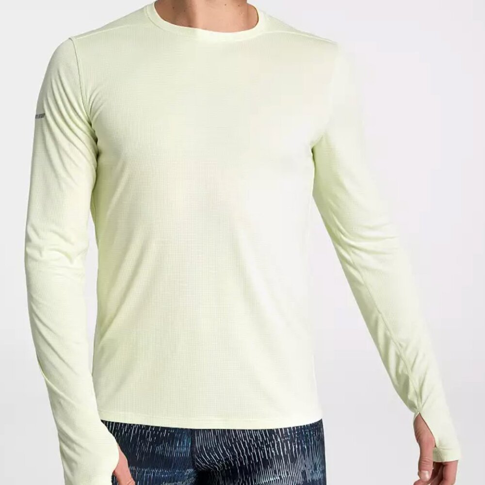 DSG Men's Stride Run Long Sleeve T-Shirt, Pale Neon Green, Large, NWT